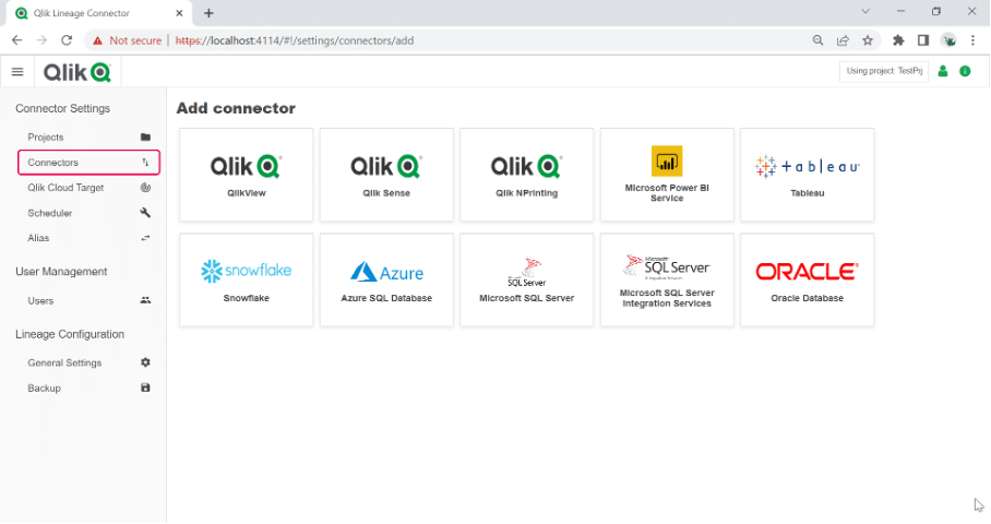 Connecteurs natifs Qlik Sense